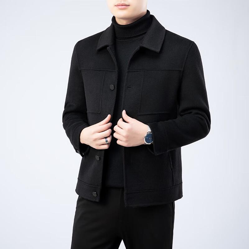 Firstview Men's Urban Casual Lapel Double-Faced Wool Coat