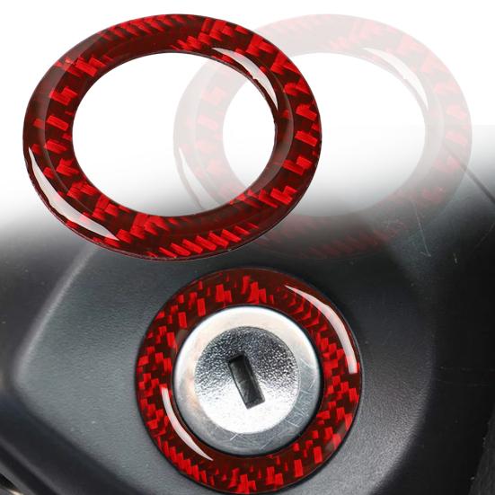

Carbon Fiber Ignition Keyhole Frame Panel Trim Cover for Ford Mustang 09-13