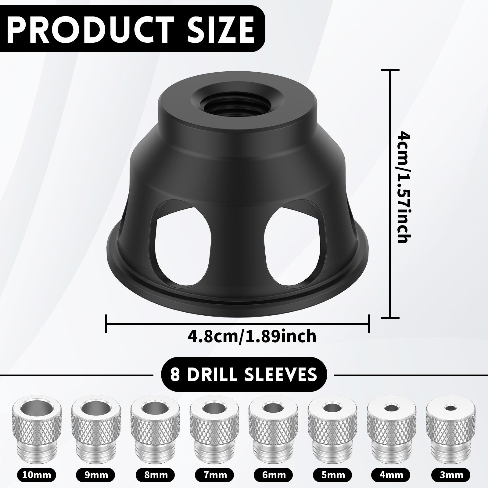 

Vertical Drill Guide Doweling Jig 3-10mm 8 Drill Sleeves Aluminum Alloy Drill Positioning Pocket Hole Jig Hole Puncher for Carp