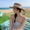 Straw Weaving Beach Straw Cap Dot Ribbon Wide Brim Hat Fashion Sun Protection Cap Travel Use