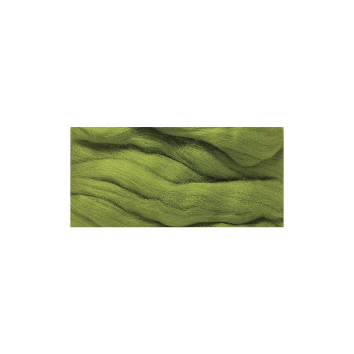 Laine cardée Mérino, extra fine, 19 mic, 50g, vert moyen
