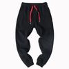 Export Factory Leftover Stock Terry Cotton Brushed Thickened Tapered Athleisure Pure Color Elastic Waist Ankle-Tied Sweatpants Men's Fashion