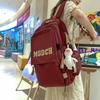 Schoolbag Backpack Men's 1011 Simple Atmosphere Fashion Trend Couple Backpack High Value Large Capacity Student Schoolbag Women