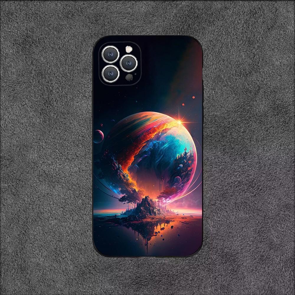 Pouzdro na telefon Vesmír pro Galaxii Vesmír pro iPhone 16,15,14,13,12,11,Plus,Pro Max,XS,X,XR,SE,Mini,8,7 Měkké silikonové černé krytí
