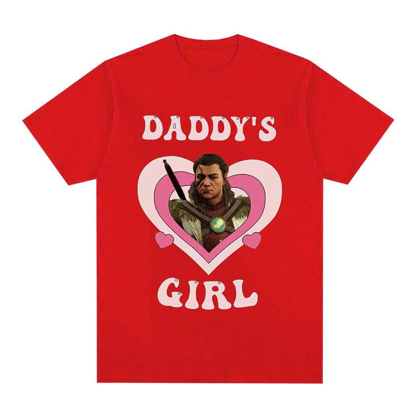 Vintage Halsin Daddy's Girl T Shirt Hot Astarion Bulders Gate 3 Clothes Tee Shirt Unisex Harajuku Aesthetic Short Sleeve T-shirt
