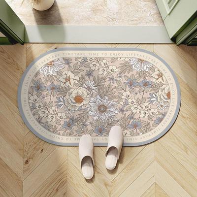 Light Luxury European Flower Bathroom Absorbent Floor Mat Soft Diatom Mud Toilet Toilet Floor Mat Bath Door Carpet