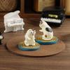Piano And Cat Figurine Resin Piano Player Cat Ornament Tabletop Cartoon Cat Sculpture for Home Office Desk Bookshelf Decoration