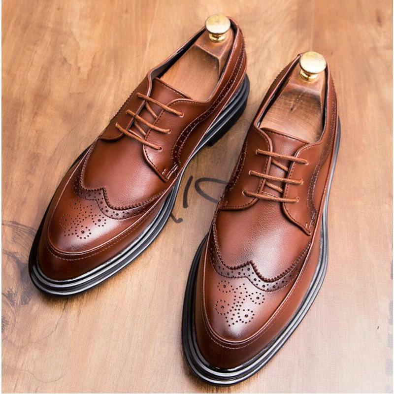 2022Newest High Quality Men Oxfords Shoes Male Formal Leather Shoes Men Brogues Shoes Bullock Business Wedding Dress Shoes 85 Ch65