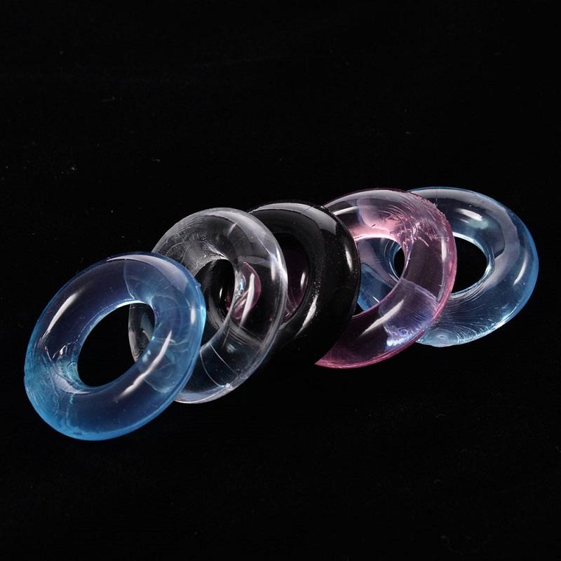6pcs Men's Cock Ring Sets Sex Toys For Men Penile Ring Silicone Jelly Cockring Penis Lasting Ring Random Color Cock Sex