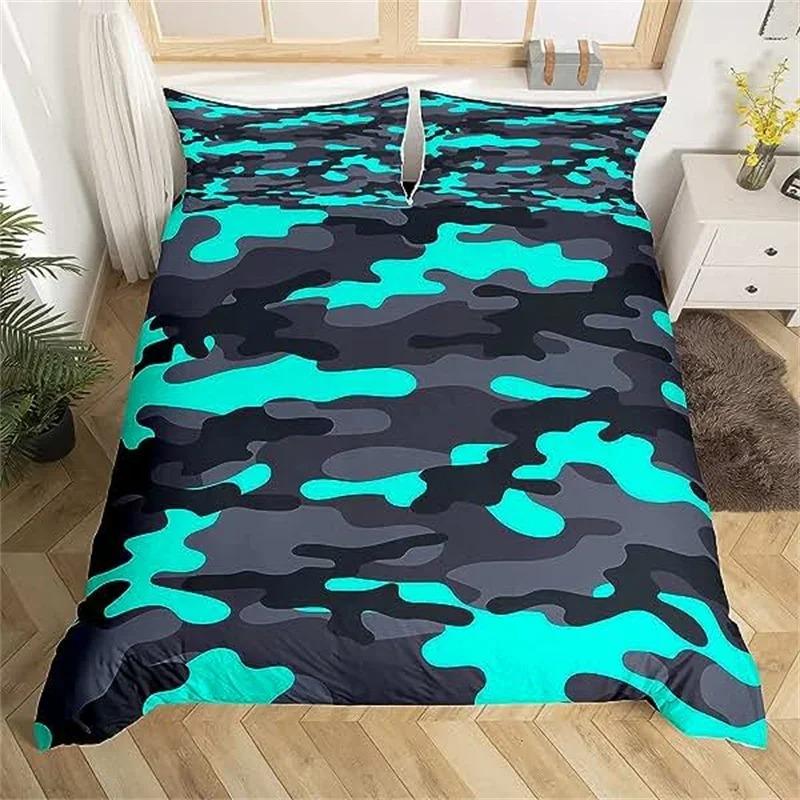 Camouflage Duvet Cover American Patriotic Flag Comforter Polyester Bedding Set Usa Stars Stripes For Boys Kids Teens Adult