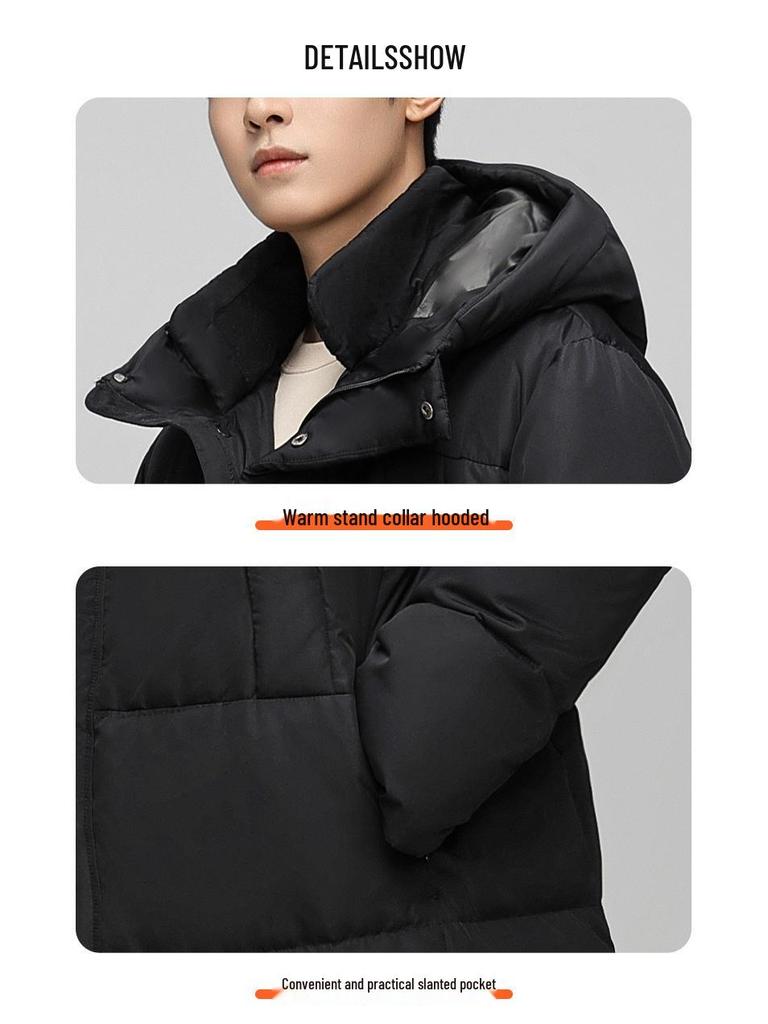 Unisex Trendy Long Over-the-Knee Winter Hooded Down Coat