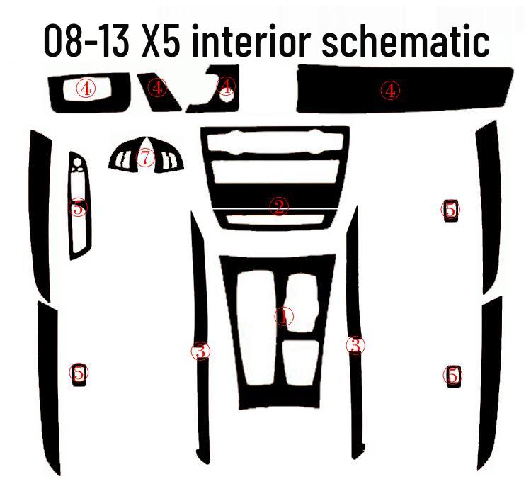 Nálepka na středovou konzoli z uhlíkových vláken pro 08-18 BMW X5/X6 F15/F16