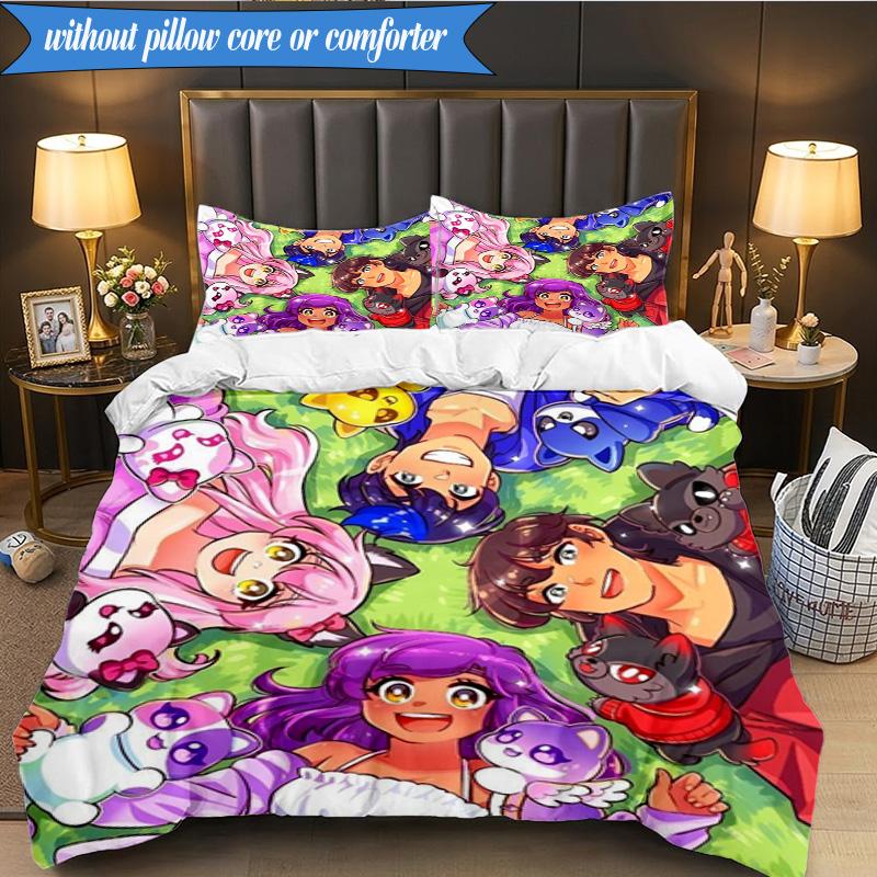 Purple Powerhouse 3pcs K-pop Music Group Bedding set,Ideal for Bedroom, Dormitory,Including Duvet Cover And 2pcs Pillowcases,Fan Gifts
