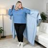 Flannel Wearable Blanket Poncho Soft Blanket Cape with Arm Pockets Warm Cozy Blanket Wrap for Adults Home Office Travel Comfort
