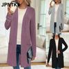 JPNTKY Women's Vintage Casual Solid Color Print  Long Sleeve  Jackets & Coats International Design