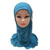 Elastic Children Hijabs Solid Flowers Head Islamic Scarf Shawls  2 To 7 Years Girls