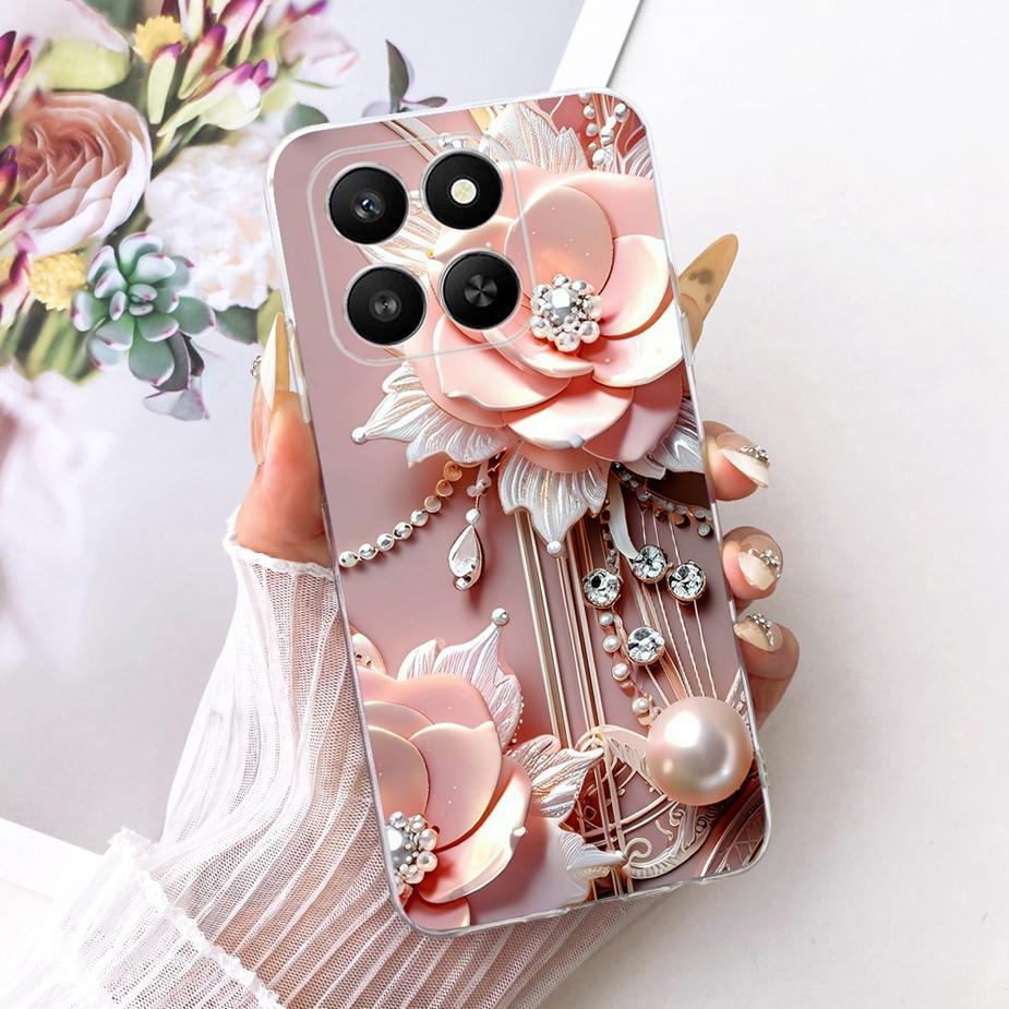For Honor 400 Smart 5G Case LGN-NX1 Luxury Flowers Butterfly Painted Cover Silicone Case For Honor X7d X 7d HonorX7d Soft Fundas