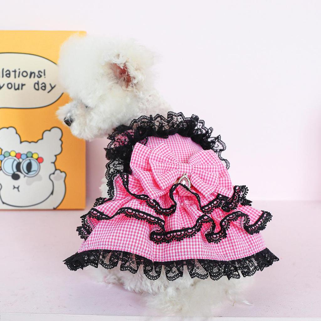 Pet Circle Lace Bobo Pink Princess Dress for Small To Medium Dogs