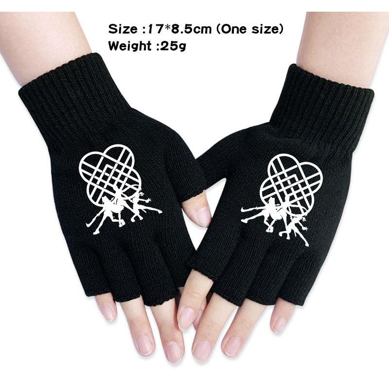 Kinder Jungen Mädchen Kpop Derpy Bedruckte Baumwolle Herbst Winter Warm Gestrickte Touch-Handschuhe