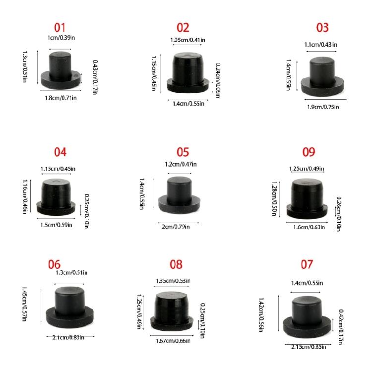 Rubber Plug Silicone Inner Hole Stopper Eyelet Joint Waterproof Washer Protective Rings Thread Plug Cover Nut Caps