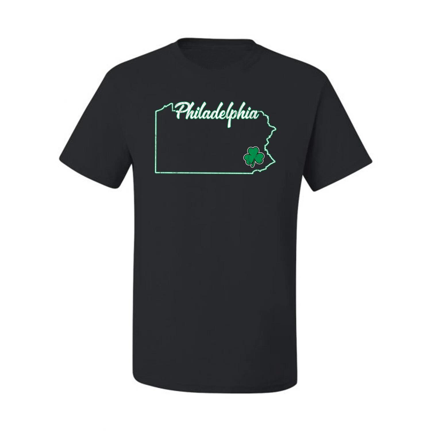 Philadelphia Pa State Pride Irish Cover St Patricks Day Men Graphic T- Shirt S