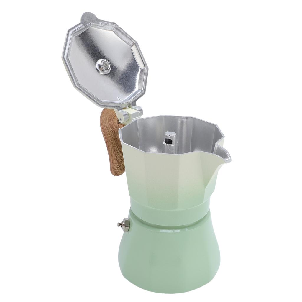 150ml Stovetop Coffee Maker Single Valve Aluminum Coffee Machine for Lovers Beginners