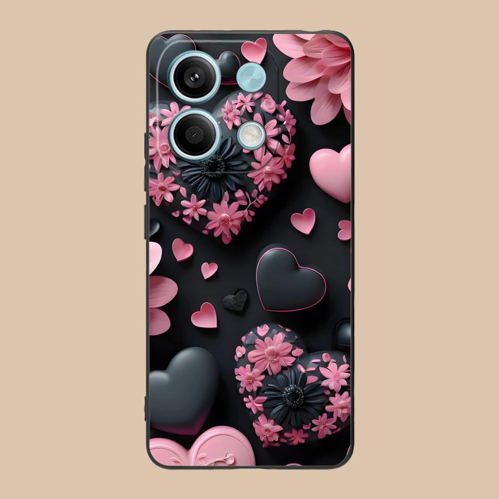 Y2K Glowing Hearts Mobile Phone Case for POCO M7 M6 M5 M4 M3 X7 X6 X5 X4 X3 Pro GT 5G Colorful Printing Cover Luxury Cover