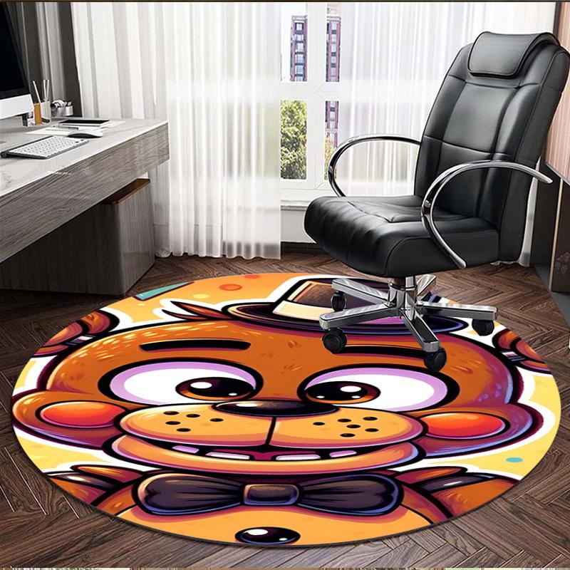 Five Nights At Freddy's Print Round Rug, Washable Floor Carpet, For Entryway Dorm Laundry Room Office Study, Home Decor Birthday Christmas Gift