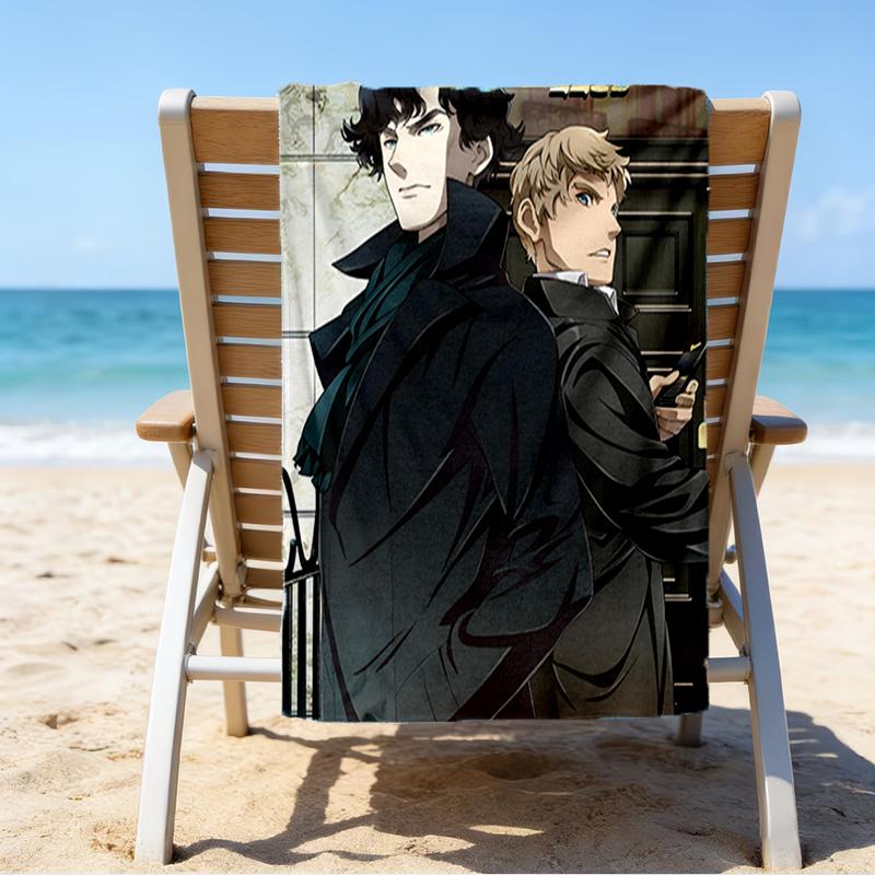 Ultra-Soft Beach Towel with Sherlock Theme,Ideal for Pool - Camping, Diving - Perfect Travel Essential, Vibrant Beach Towel.