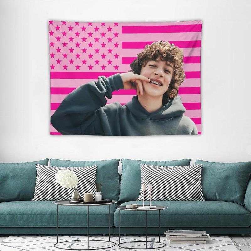1 Stück Nelson Celebrity Amerikanische Flagge Rosa Wandteppich Lustige Wanddekoration für Studentenwohnheime und Schlafzimmer