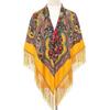 Women's Russian Print Large Silk Shawl Scarf with Fringe, Perfect for Skirts and Qipao, Yunnan Tourism Wear