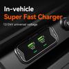 Super Fast Car Charger with Dual USB Ports 45W Output Compatible with 12V Vehicle Systems for Efficient Charging