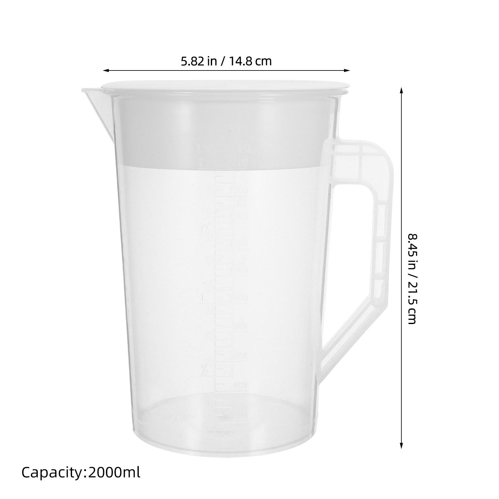 Transparent Plastic Gallon Pitcher 2L 67Oz Clear Water Jug White Lid Measuring Jug for Kitchen Family Size Iced Tea Cold Drinks