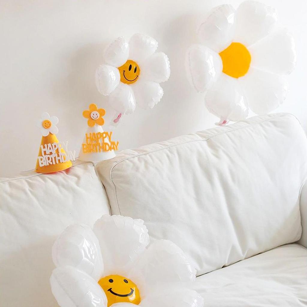 Large Smiley Face Sunflower Balloon for Children's Day Table Decoration
