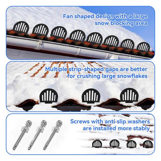 25Pcs Metal Roof Snow Guards with Screws Anti-Snow Device Easy Installation Winter Weather Snow Barrier