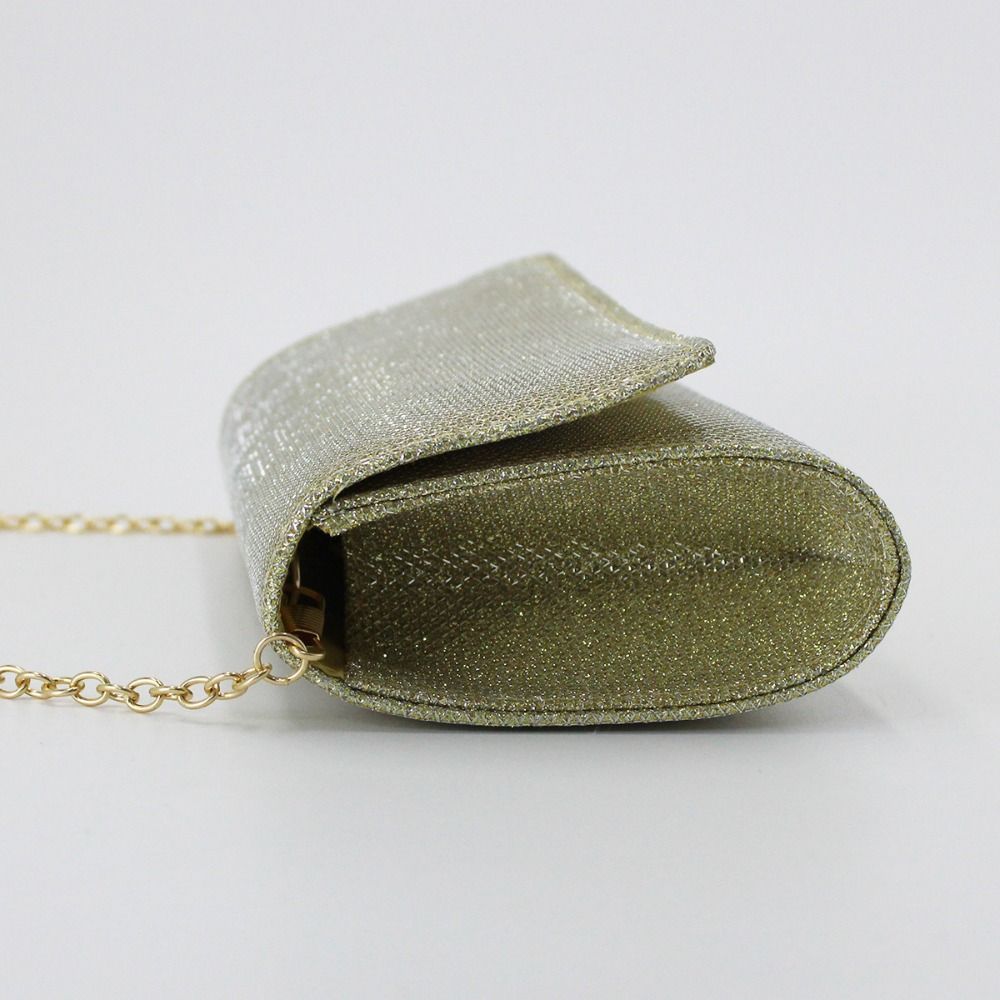 Fashion Evening Purse Clutch Bag Glitter Chain Dinner Bag Champagne Evening Handbag Women
