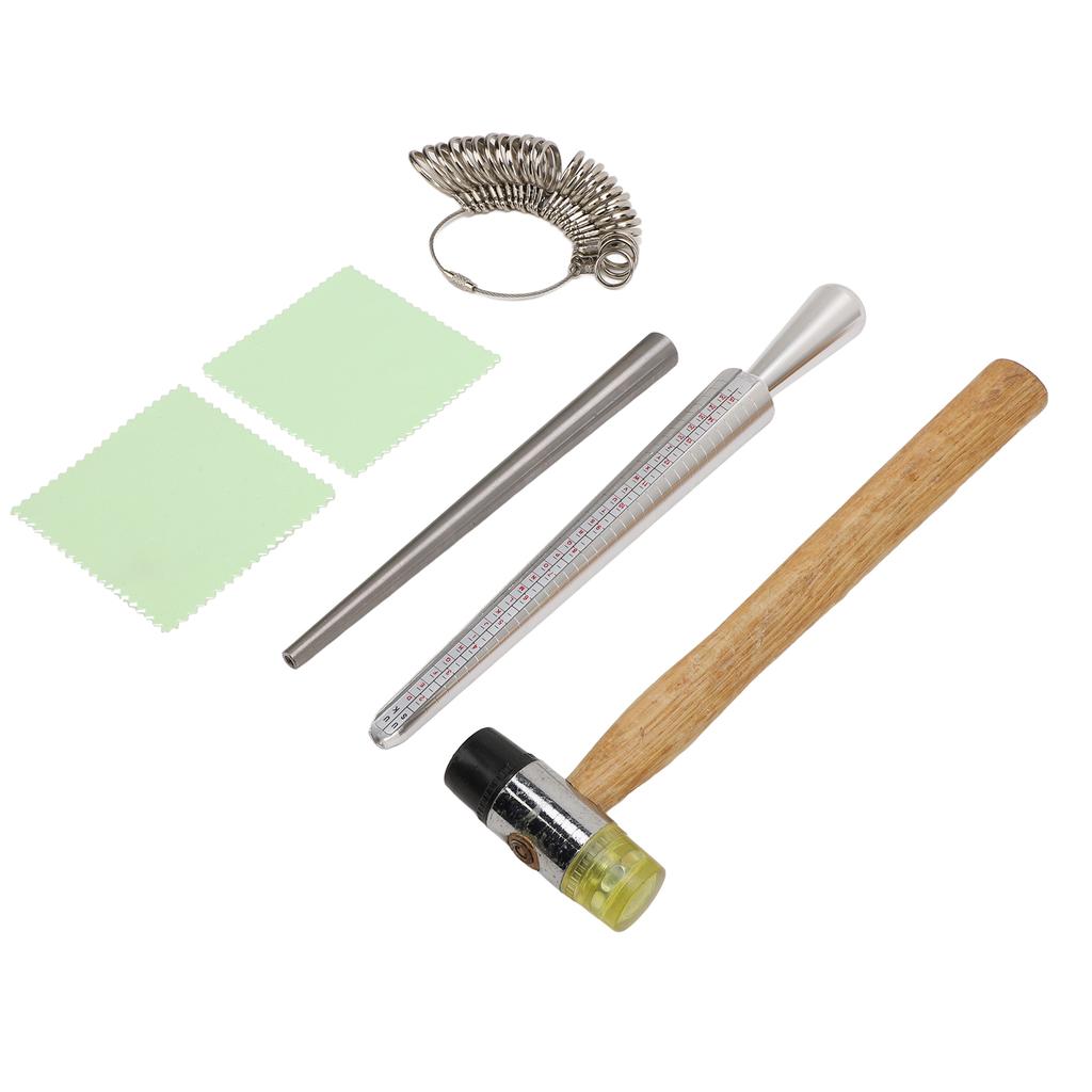 6pcs Small Ring Earrings Mandrel Kit Aluminium Efficient Multifunctional Ring Sizer Tool Set for