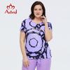Astrid Summer Women's T-shirt 2023 Oversized Top Cotton Short Sleeve Tee Vintage Fashion Art Print Drawstring Female Clothing