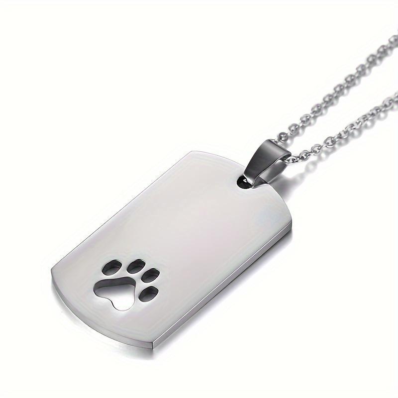 Klasyczny modny minimalistyczny naszyjnik z nadrukiem łapy psa, akcesorium na szyję