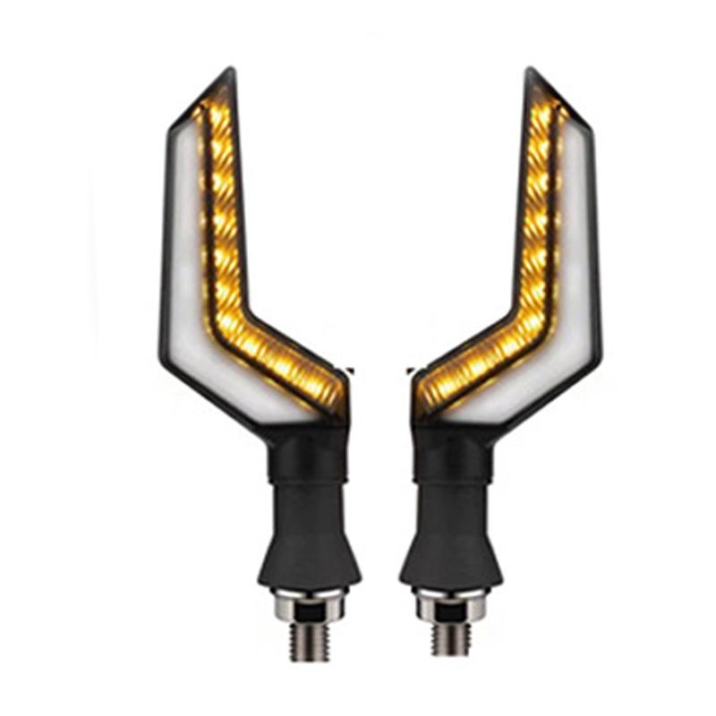 12V Motorcycle LED Turn Signal Lamp Dual-Color LED Flowing Turn Signal Light Motorbike Indicators Led ABS Airfoil Tail Flasher