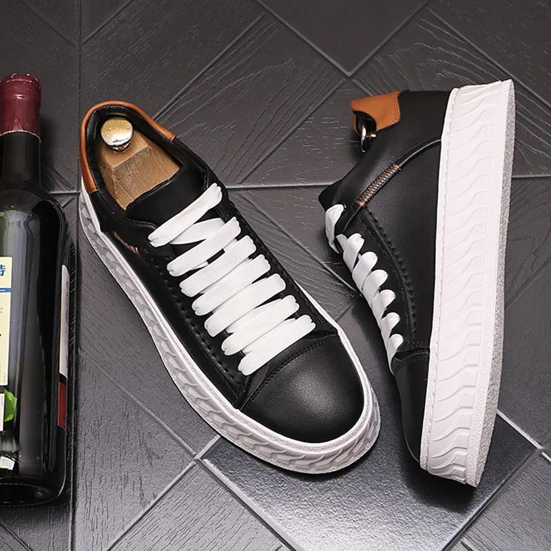 Herrenschuhe Leder Männlich Herren Herren Sneaker Schuhe für Herren Luxus Designer Plateau Herren Leder Herrenschuhe
