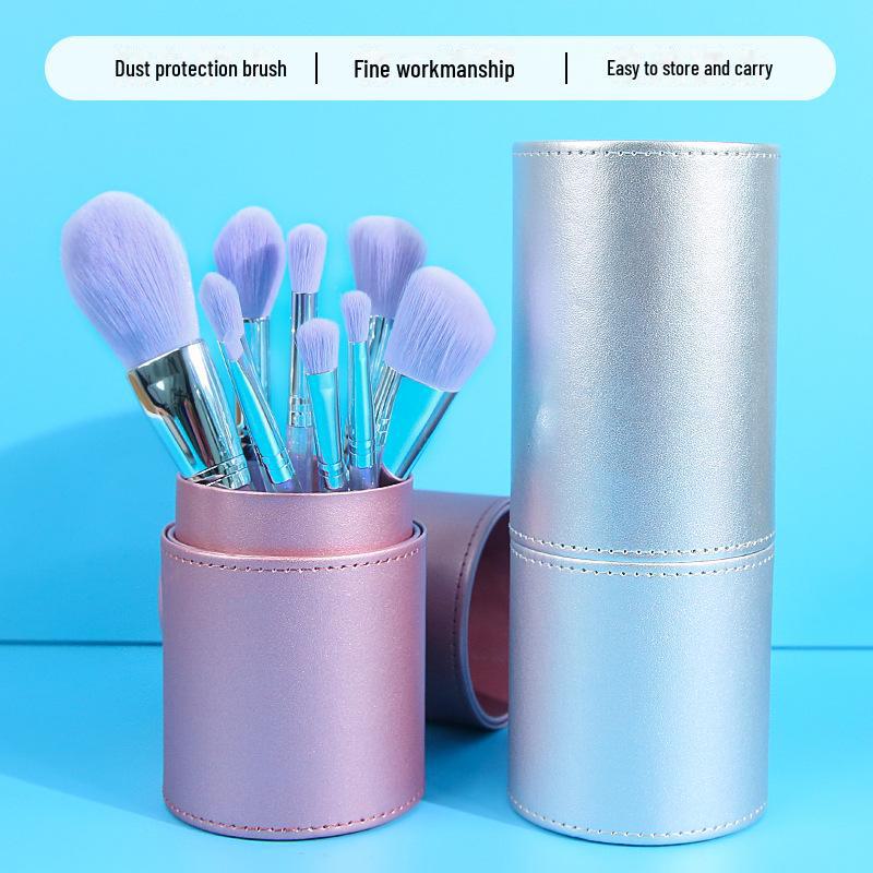 Portable PU Leather Makeup Brush Tube - Dustproof Cosmetic Travel Holder