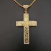 Hip Hop Iced Out CZ Large Big Cross Pendant Necklace Male Gold Color Stainless Steel Christian Necklace for Men Religiou Jewelry