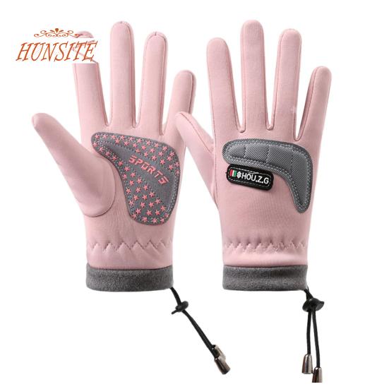 

1 пара дитячих водонепроникних зимових рукавичок унісекс, протиковзкі, теплі рукавички з п’ятьма пальцями, захист від холоду, лижні види спорту, зимовий велосипед, аксесуари для активного відпочинку світло-рожевий колір