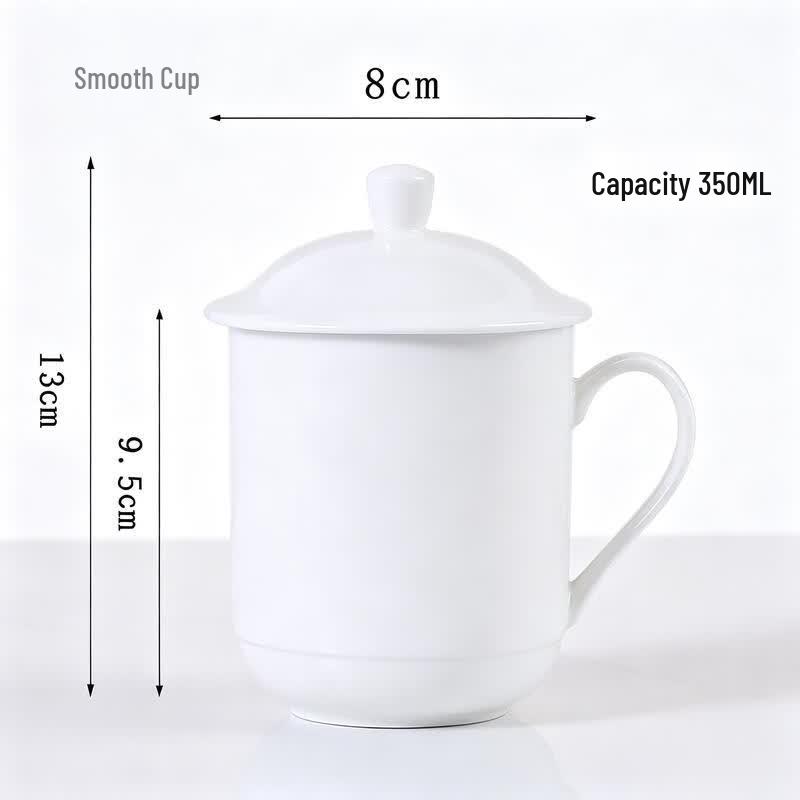 ETUB 350ml Ceramic Office Tea Cup with Lid