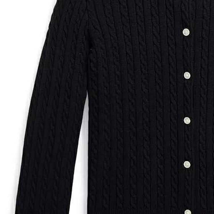 Polo Ralph Lauren Solid Color Single-Breasted Casual Long Sleeve Sweater Kids Sweater Black 313919829-002