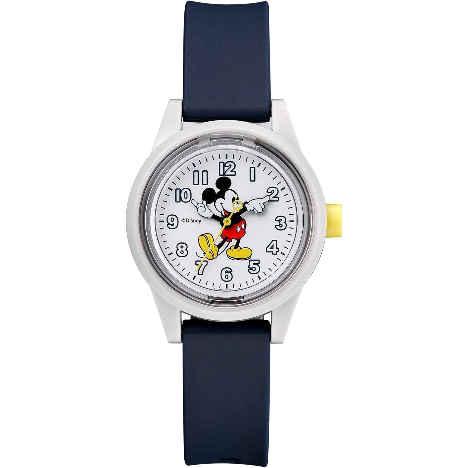 QQ SmileSolar wristwatch solar analog Disney Mickey Mouse waterproof urethane belt RP29-800 kids navy