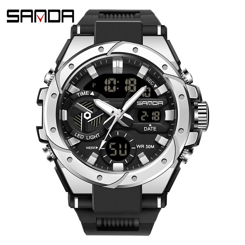 Sanda 6008 Multifunctional Men's Waterproof Sport Quartz Watch