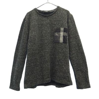BLACK LABEL CRESTBRIDGE Karomuster Langarm Strick M grau Rundhals Pullover Herren Gebraucht