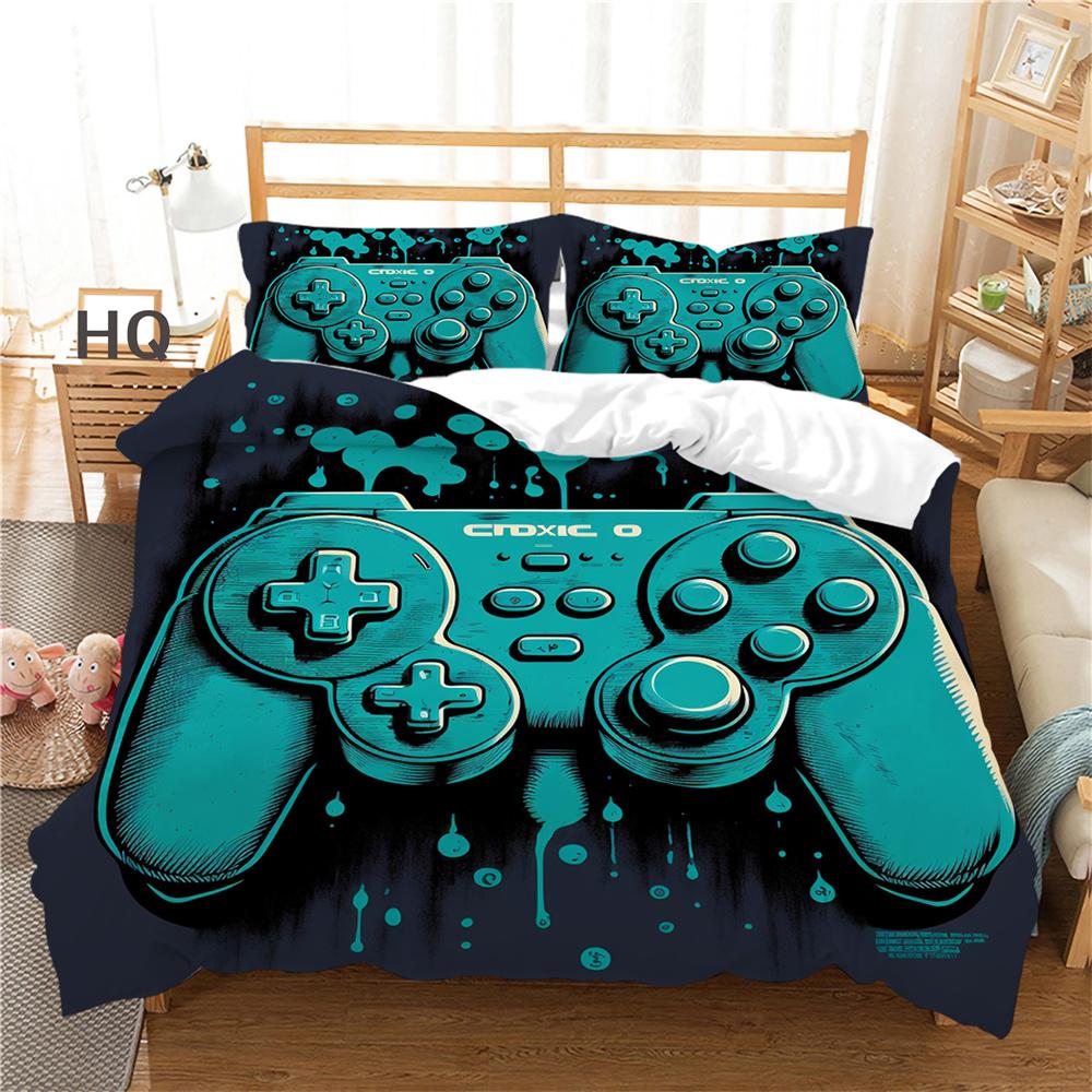 Spielkonsole Bedruckte Tagesdecken Twin Size Fashion Home Bettwäsche Polyester Cartoon Bettwäsche Bettset Abdeckung